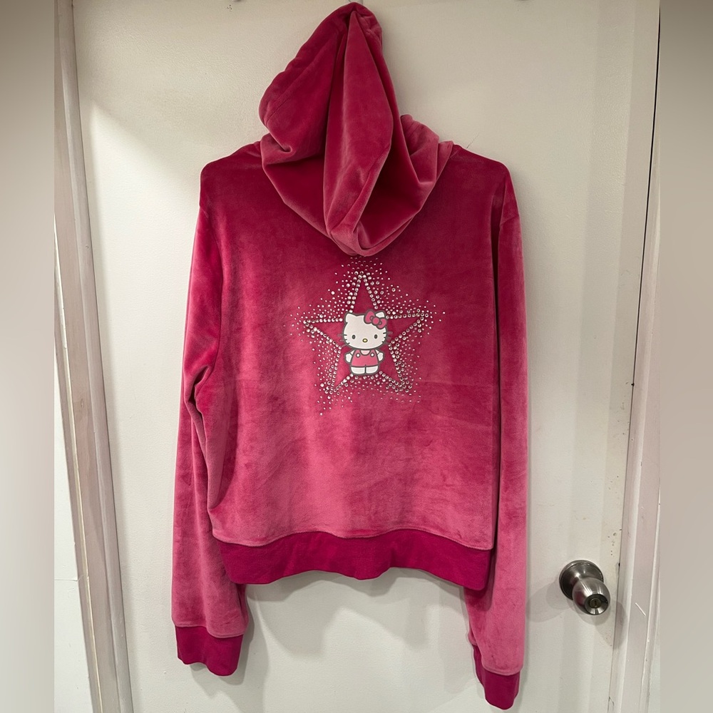 Pink Hello Kitty Hoodie with Bedazzled Embroidery - Picture 2 of 3